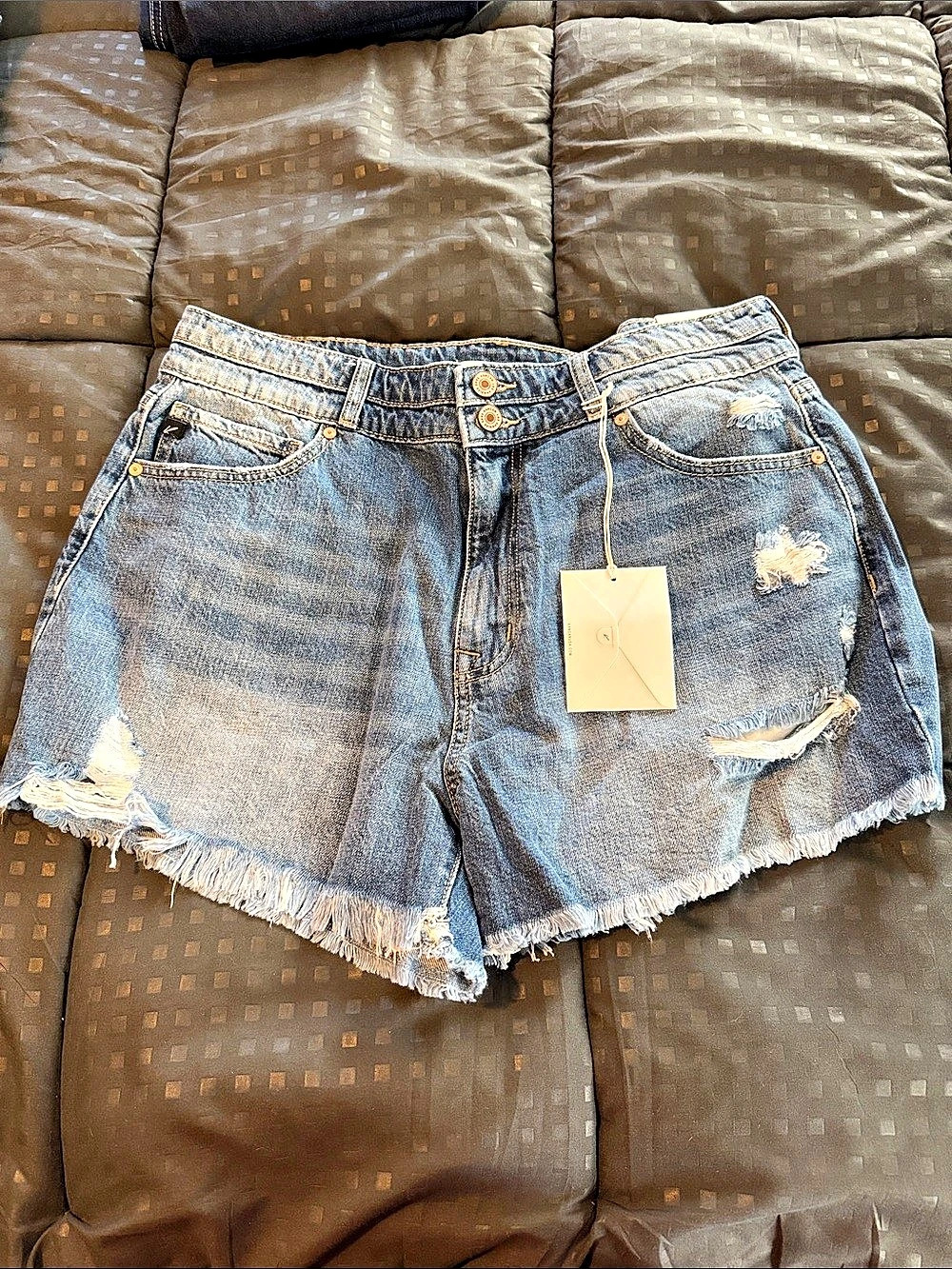 Kancan high rise denim shorts Distressed Denim Shorts Waist 31 NWT